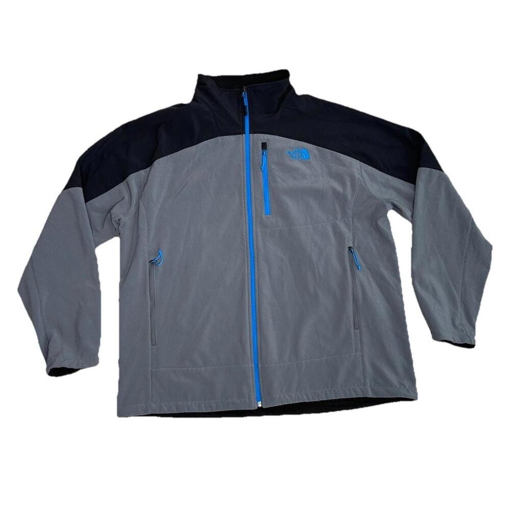 North Face Shellrock Jacket Mens XXL 2XL Gray Black Soft Shell Full Zip Gorpcore - Picture 1 of 8